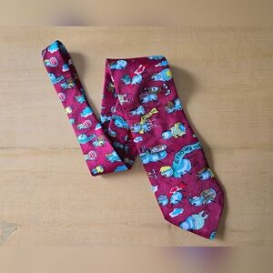 Monsieur Pierre Burgundy Snowbird Novelty Tie